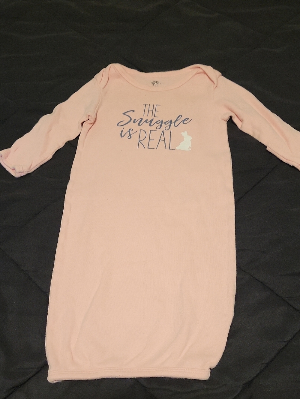 Baby Pink 'The Snuggle Is Real' Cotton Sleep Gown